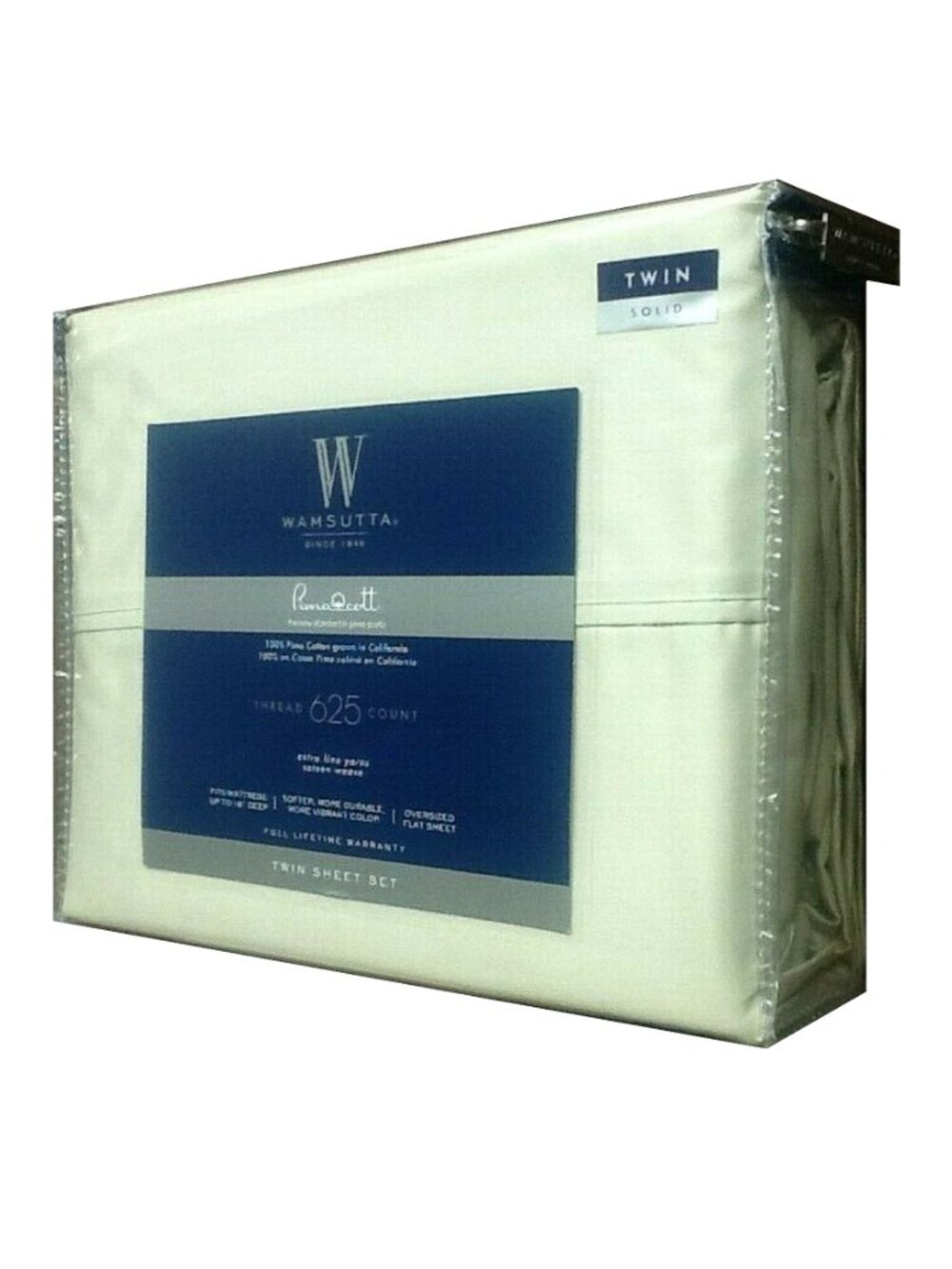 3pc LIGHT GREEN Wamsutta 625 TC Sateen Weave 100% Pimacott Cotton TWIN Sheet Set